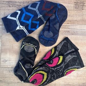 2 pairs of SMARTWOOL Merino Wool Ski/Snowboard Socks Thermal Base Layer fits 7-9